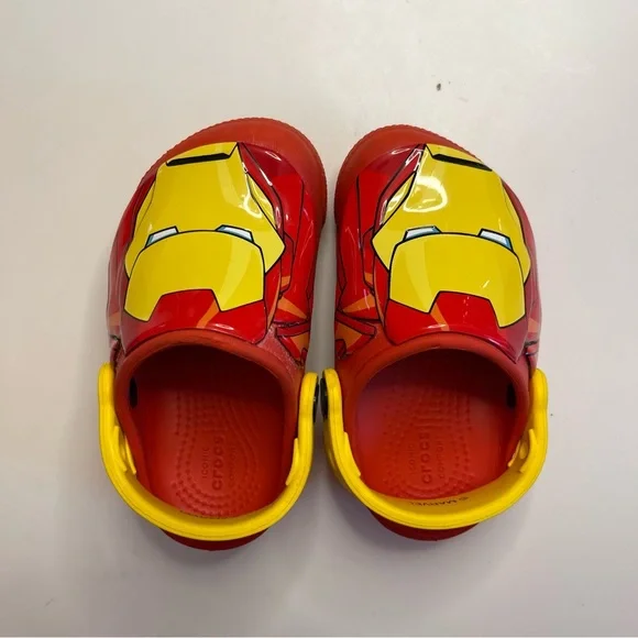 Crocs Iron Man Face Clogs - Marvel Mask - Red Yellow  Kids 7 C - Picture 3 of 9